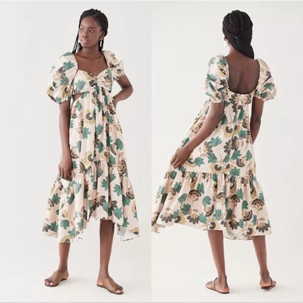 Autumn Adeigbo Womens Midege Cut out side Midi Dress sz 4
